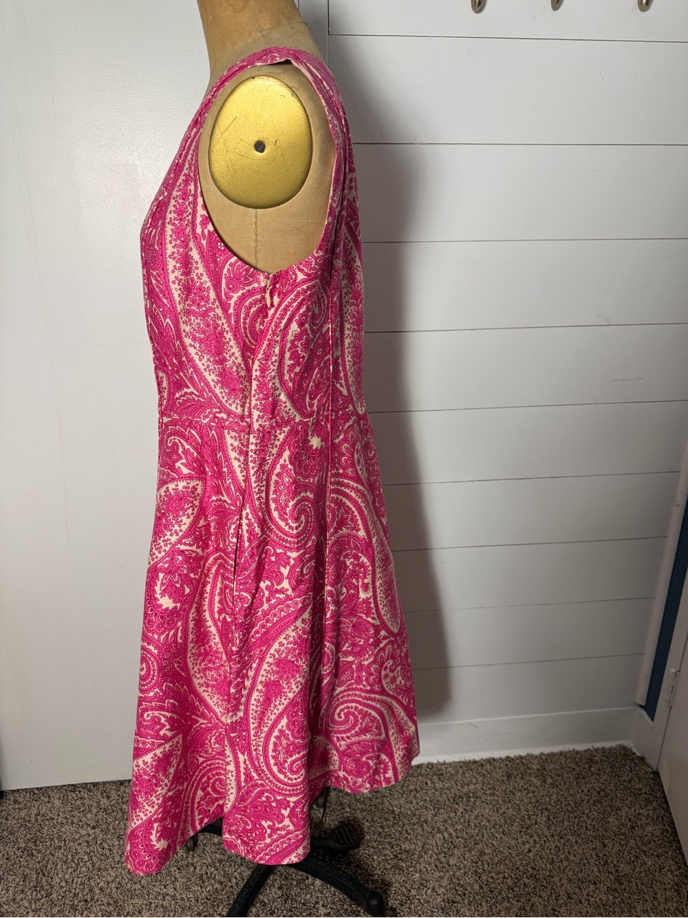 NWT Talbots Women's Pink Paisley Sleeveless Dress - Picture 2 of 8